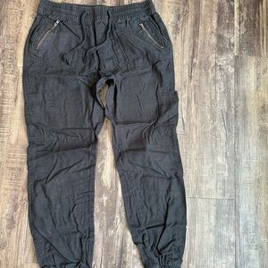 Black Jogger Pants with Zipper Pockets